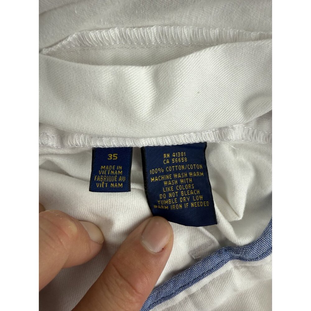 Polo Ralph Lauren Chino Shorts Men’s 35x9 Classic Fit White Cotton - Picture 5 of 9